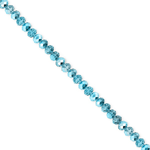 Perline sfaccettate 3x2mm rondella blu ottanio-effetto perlato