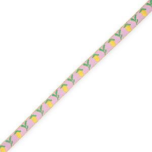 BY31&reg; Nastro con testo limone rosa orchidea-giallo-verde-oro