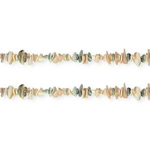 Perline di conchiglia chips beige marrone-verde scuro