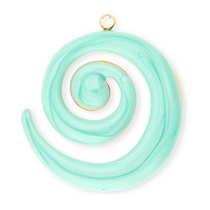 Ciondoli in acciaio inossidabile spirale oro-verde menta marmo