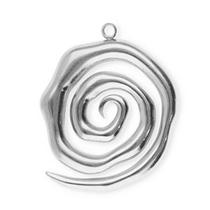 Ciondoli in acciaio inossidabile spirale argento