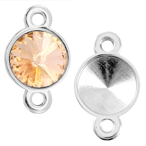 Castoni di metallo DQ distanziatore per chaton rivoli 12 mm argento antico (privo di nichel)