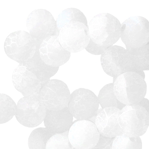 Perline in pietra naturale Calcedonio e Agata 6mm bianco opale