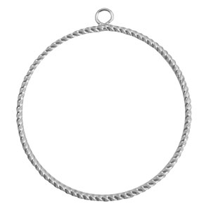 Ciondoli di metallo TQ pendente con anellino 48 mm argento antico