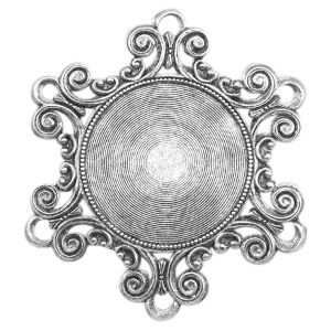 Ciondoli di metallo TQ in stile barocco argento antico