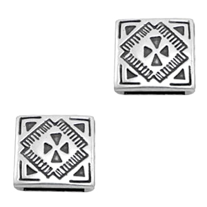 Componenti di metallo TQ passanti quadrato &Oslash;13,8x2,4 mm argento antico