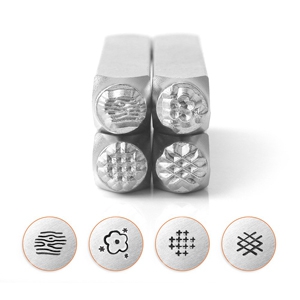 ImpressArt punzoni con effetto texture set serie 2 argento