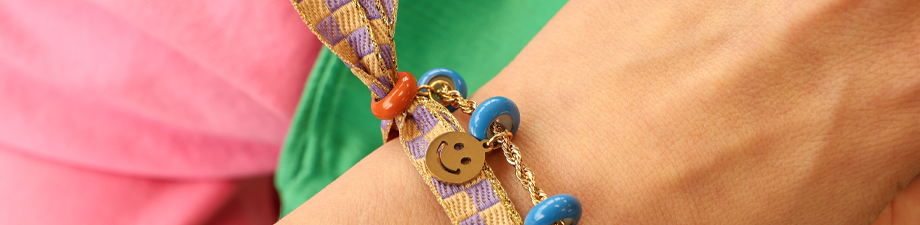 Colorate chiusure con perline scorrevole con smalto