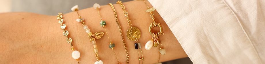 Componenti di catena a rol&ograve; in acciaio inox con pietre