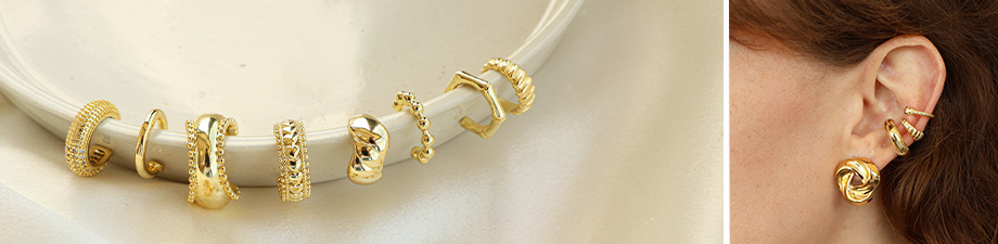 Nuove orecchini ear cuff  in acciaio inox