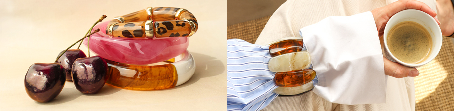 Splendida collezione di bracciali in resina e metallo Splendida collezione di bracciali in resina e metallo